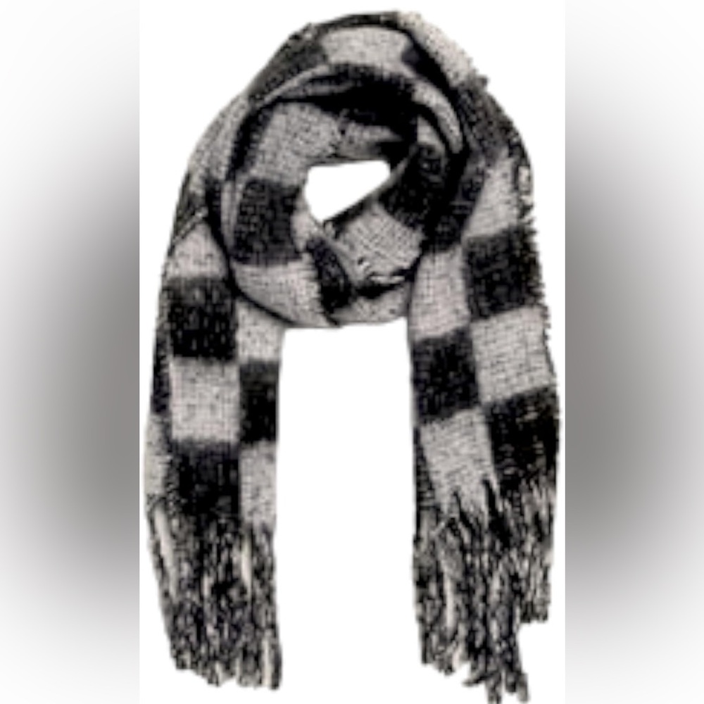 Steve Madden Women's Checkerboard Fringe Scarf